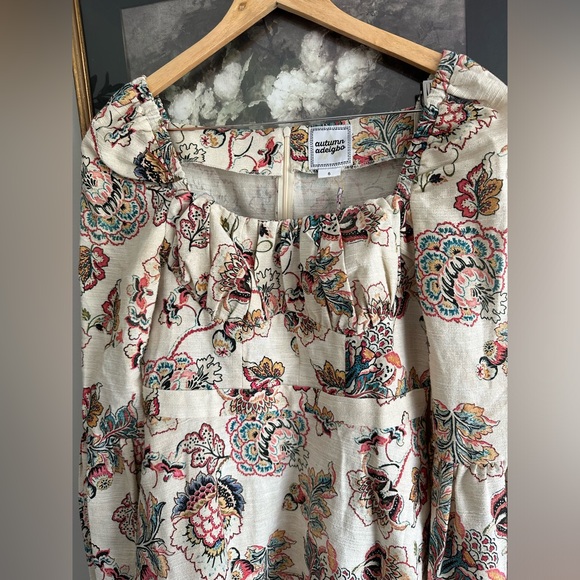 $725 Autumn Adeigbo Women's Beige Catira Puff-Sleeve Bustier Mini Dress sz 6 NEW - Picture 7 of 12